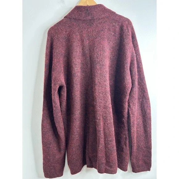 Malene Birger MAG Womens Burgundy Mohair Wool Cardigan Sweater Sz M Quiet Luxury - Picture 4 of 7